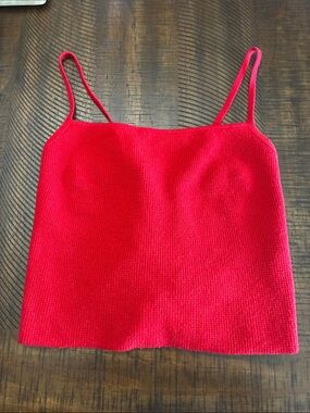 Urban Outfitters Red Knit Tie back crop cami